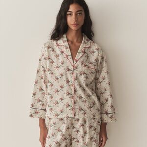 NWT Doen Mari Pajama Collar Top Bottom Cotton Set Liberty Alessia Rose Floral